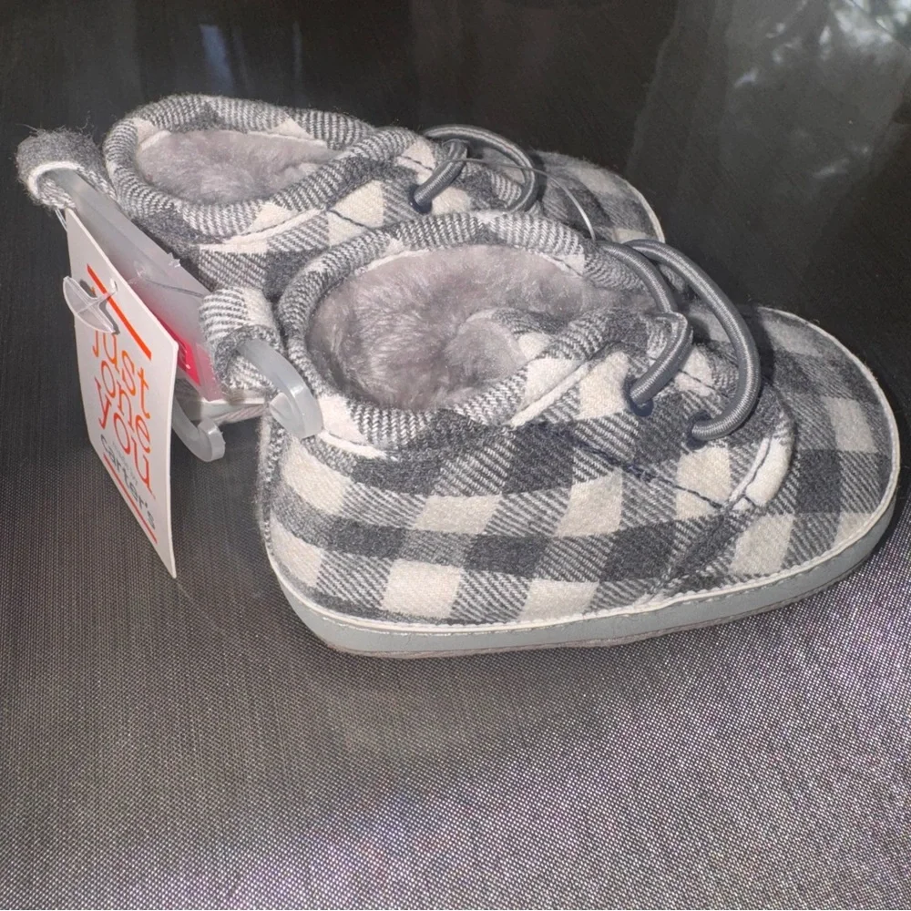 Carter's Plaid Baby Shoes - Black and White